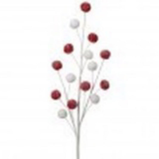 21" POMPOM SPRAY W/SNOWGLITTER - CancreekDesigns