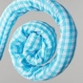 Liberty Floral 29 Gingham Curly Spray: Blue Pastel Spring Easter Holiday Decorative Stem - CancreekDesigns
