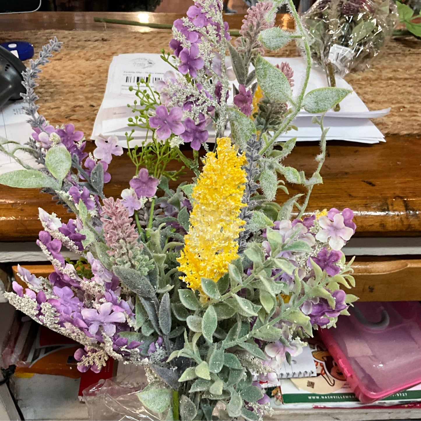 Mixed floral lavender, yellow, greenery - CancreekDesigns