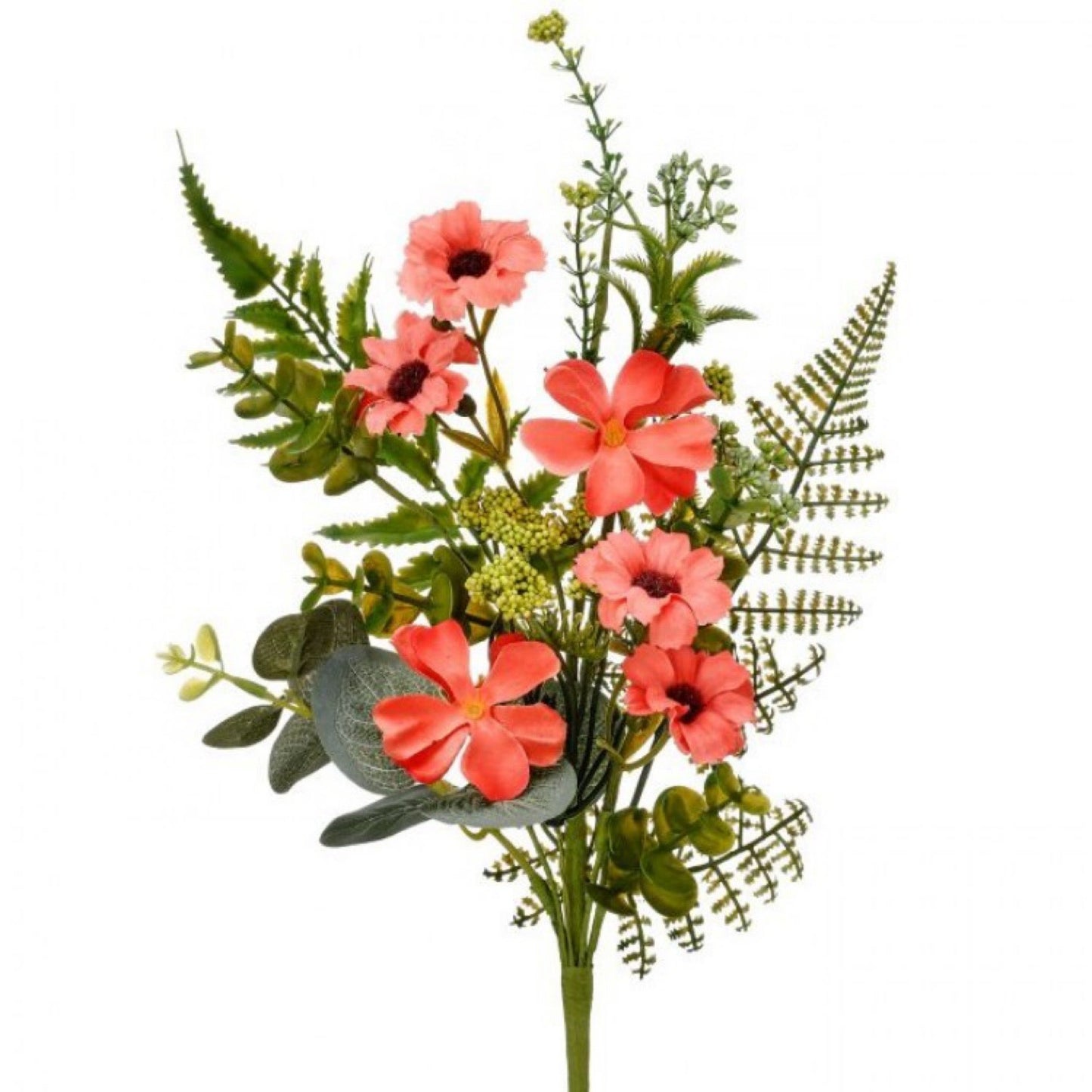 Coral impatiens garden pick 16” - CancreekDesigns