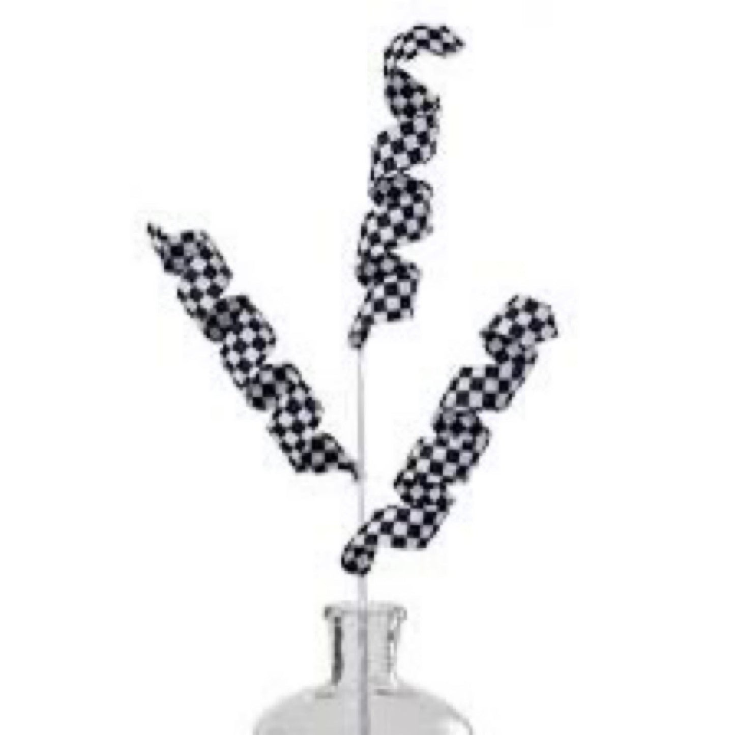 Checkered curly spray black white - CancreekDesigns