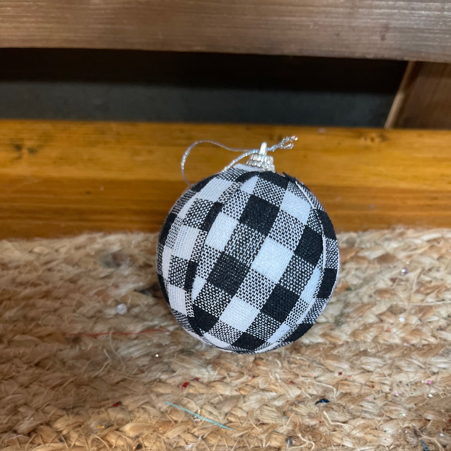 Buffalo check black/white ornament - CancreekDesigns