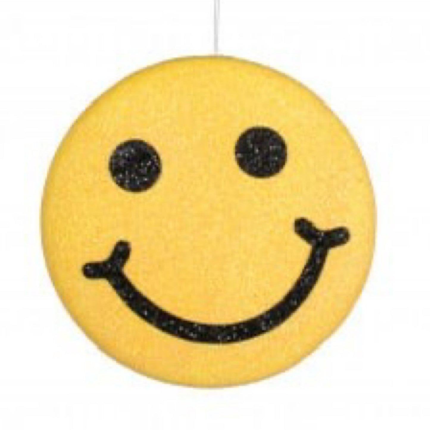 10" Yellow Smiley Face Decoration: Yellow & Black - CancreekDesigns