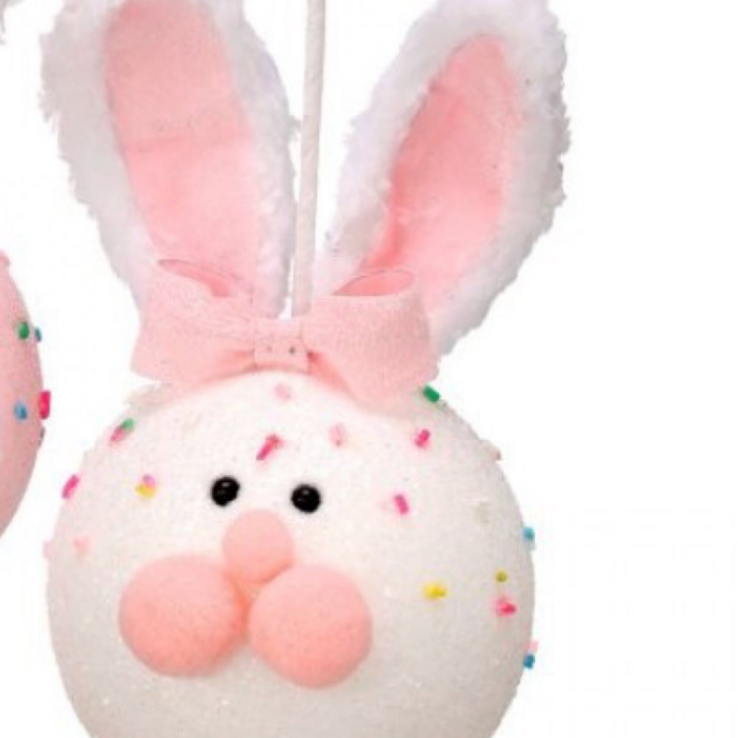 Fabric sprinkle bunny cake pop 14” white - CancreekDesigns