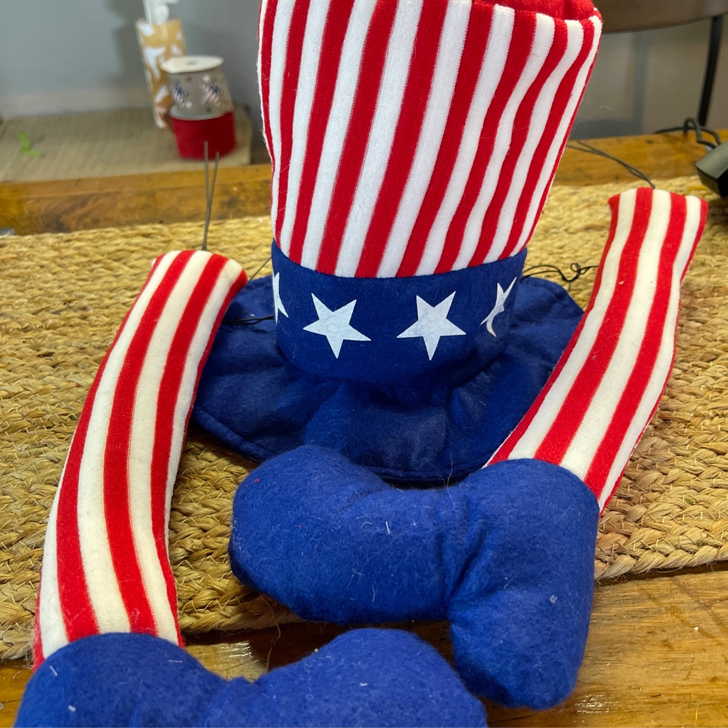 3 Pc 21"L Uncle Sam Wreath Kit/Fourth of July Wreath Kit/Patriotic Decor - CancreekDesigns
