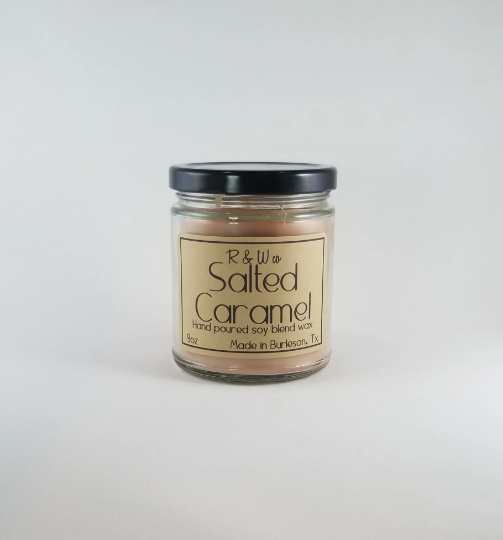 R&W Company LLC - Salted Caramel Candles: 9oz - CancreekDesigns