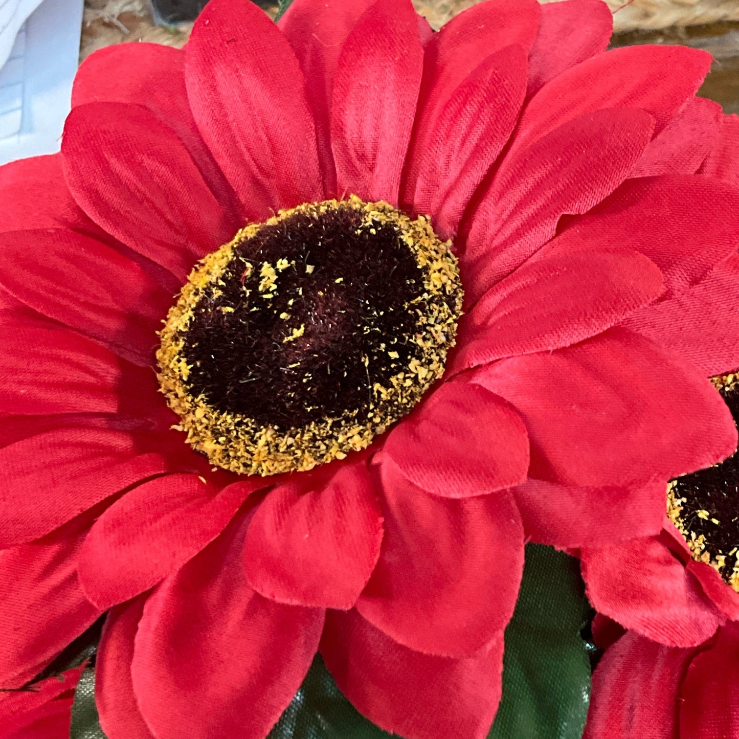 Red sunflower spray, 9 flowers per spray - CancreekDesigns