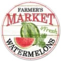 Craig Bachman 12" Metal Farmer's Market Sign: Watermelons Metal Wreath Accent Sign Md0343 - CancreekDesigns