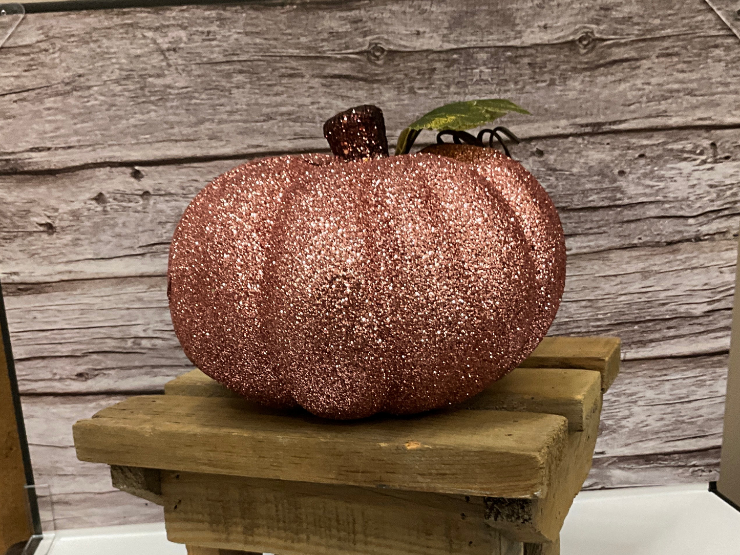 Pink champagne, glitter, pumpkin