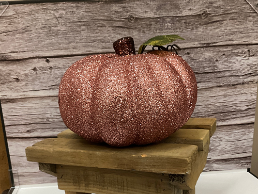 Pink champagne, glitter, pumpkin