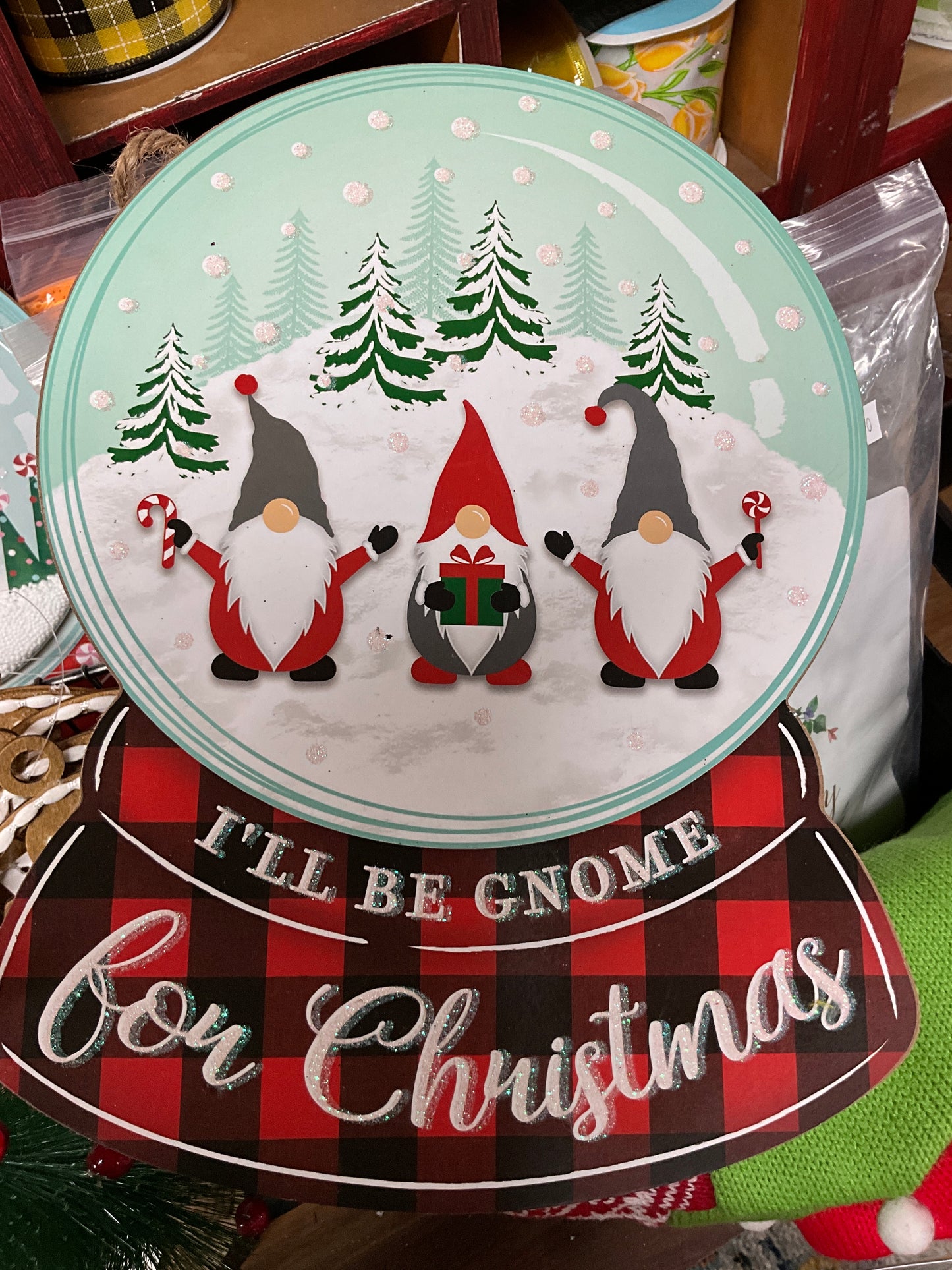 I’ll Be Gnome For Christmas Snow Globe