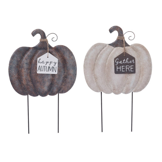 Fall/Harvest Metal Rustic Pumpkin Yard Stake
