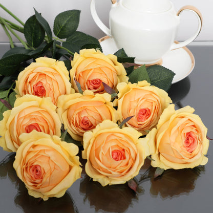 17"-Ultra Realist Real touch Cabbage Rose-Artificial : Off-White