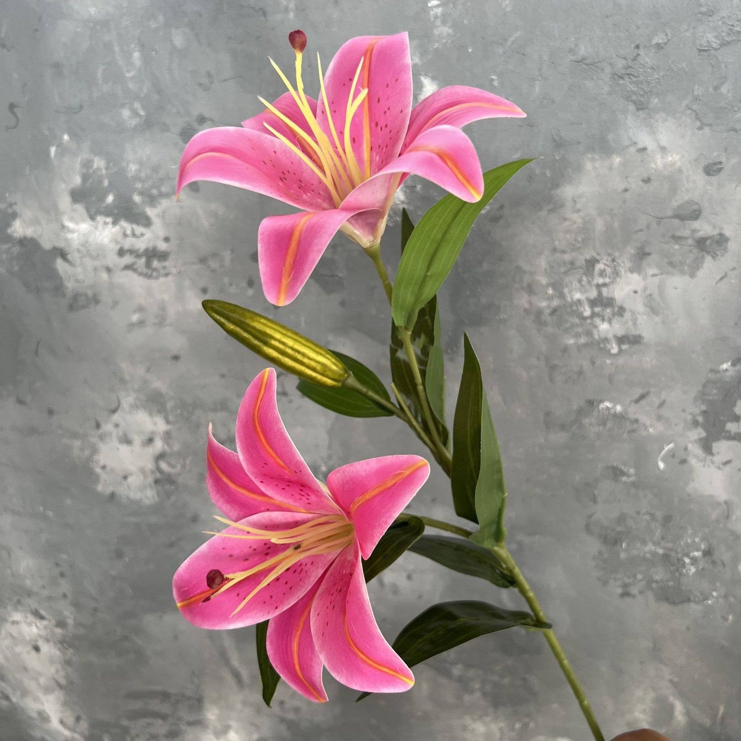 23''T Faux Nature Touch Lily Flower Stem, Autumn Lilies : White