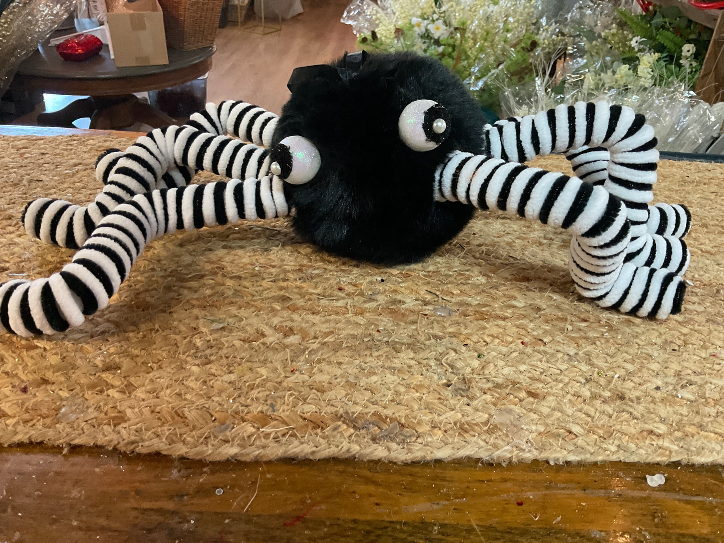 Faux fur black spider