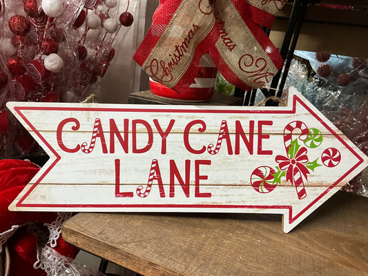 Candy Cane Lane Sign