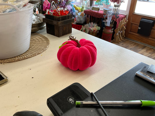 Pink felt pumpkin