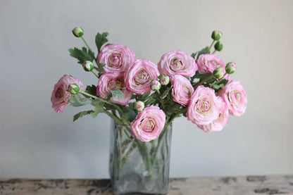 18"-Ultra Realistic Artificial Real Touch Ranunculus: Pale Pink