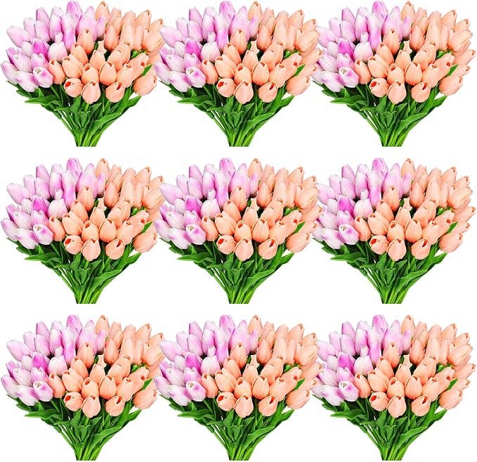 Real Touch Artificial Tulip Flower (Purple & Pink)