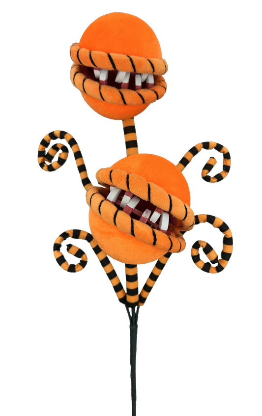 Orange Carnivorous Plant Curly Spray x 2 H26xDIA5 - 57142OR