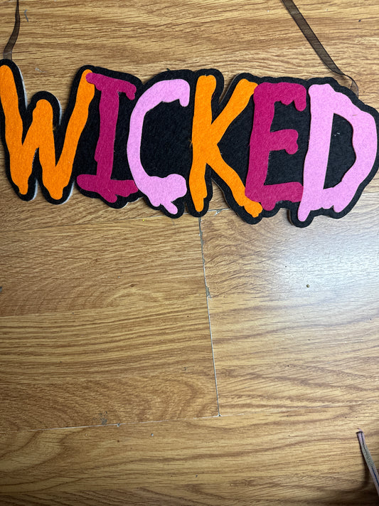 WIKED sign, orange and poinks - CancreekDesigns