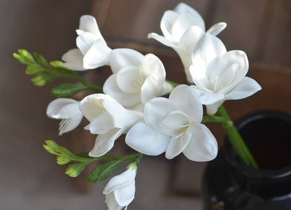 20" Lifelike Soft Real Touch Artificial Freesia-2 sprays: Soft Coral