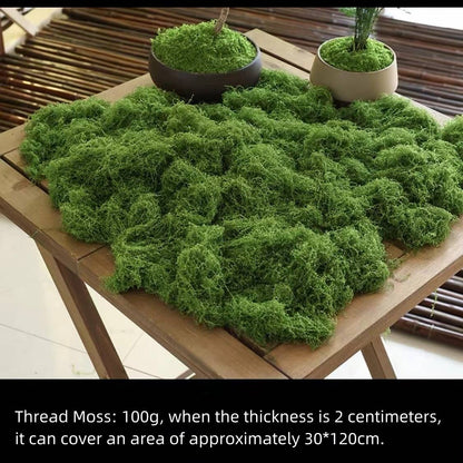 Artificial Thread Moss Rustic decoration Fake Moss grass: Light Green