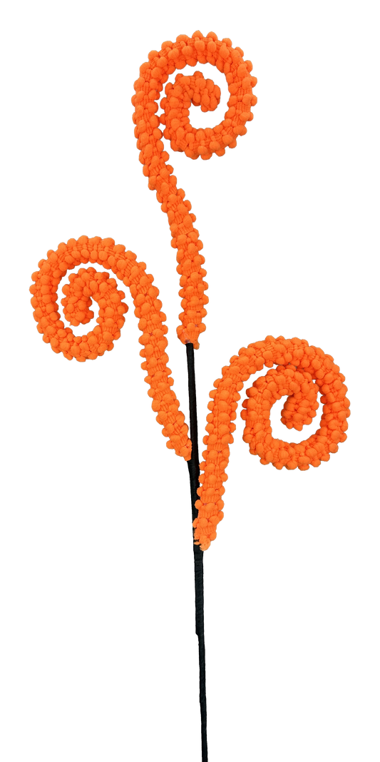 Puff Chenille Spiral Curly Spray x 3 H28 - 57259OR
