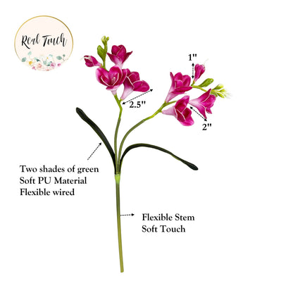 20" Lifelike Soft Real Touch Artificial Freesia-2 sprays: Blue