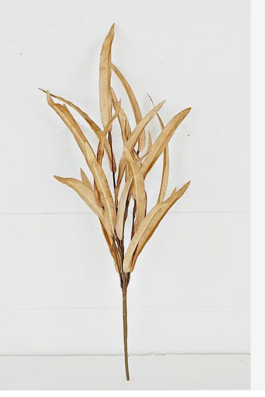 18” Foam Willow Leaves pick, beige