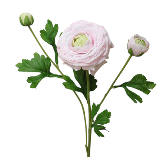 18"-Ultra Realistic Artificial Real Touch Ranunculus: Pale Pink