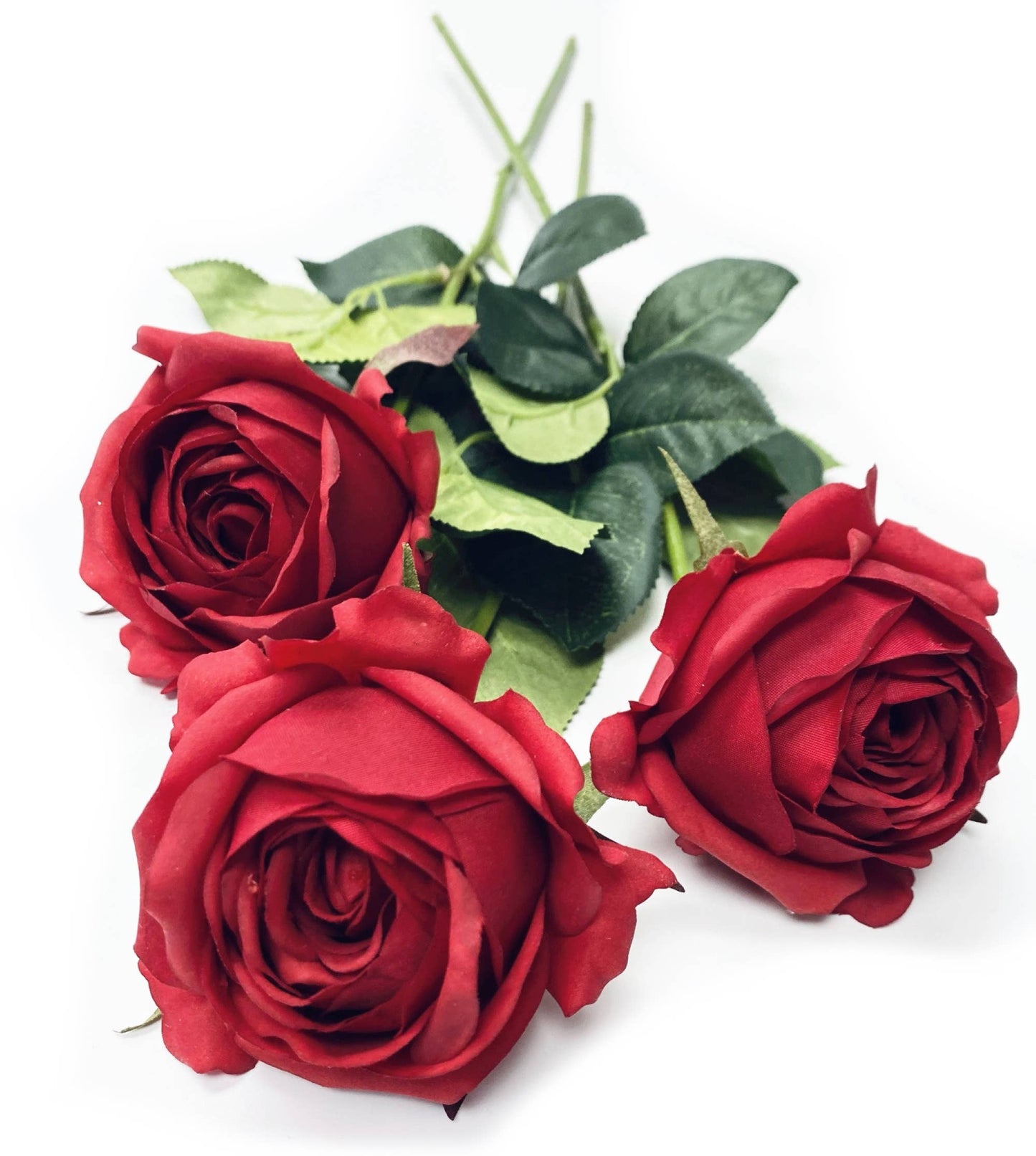 17"-Ultra Realist Real touch Cabbage Rose-Artificial : Off-White