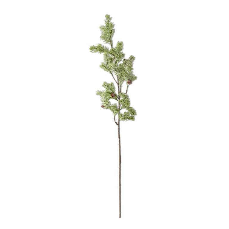 Snowy Glittered Pine Stem w/Mini Pine