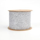 4" Mesh Wired Ribbon | Silver | 10 Yard Roll