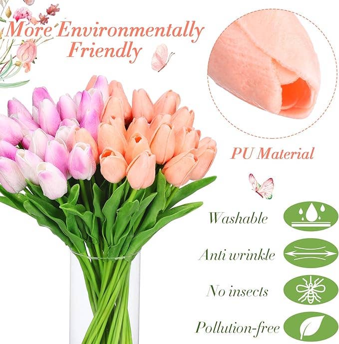 Real Touch Artificial Tulip Flower (Purple & Pink)