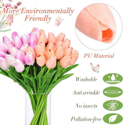 Real Touch Artificial Tulip Flower (Purple & Pink)