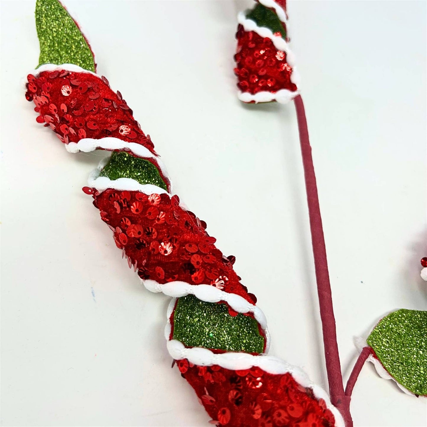 Santa's Sequin Twist Spray - Red/Green 32”