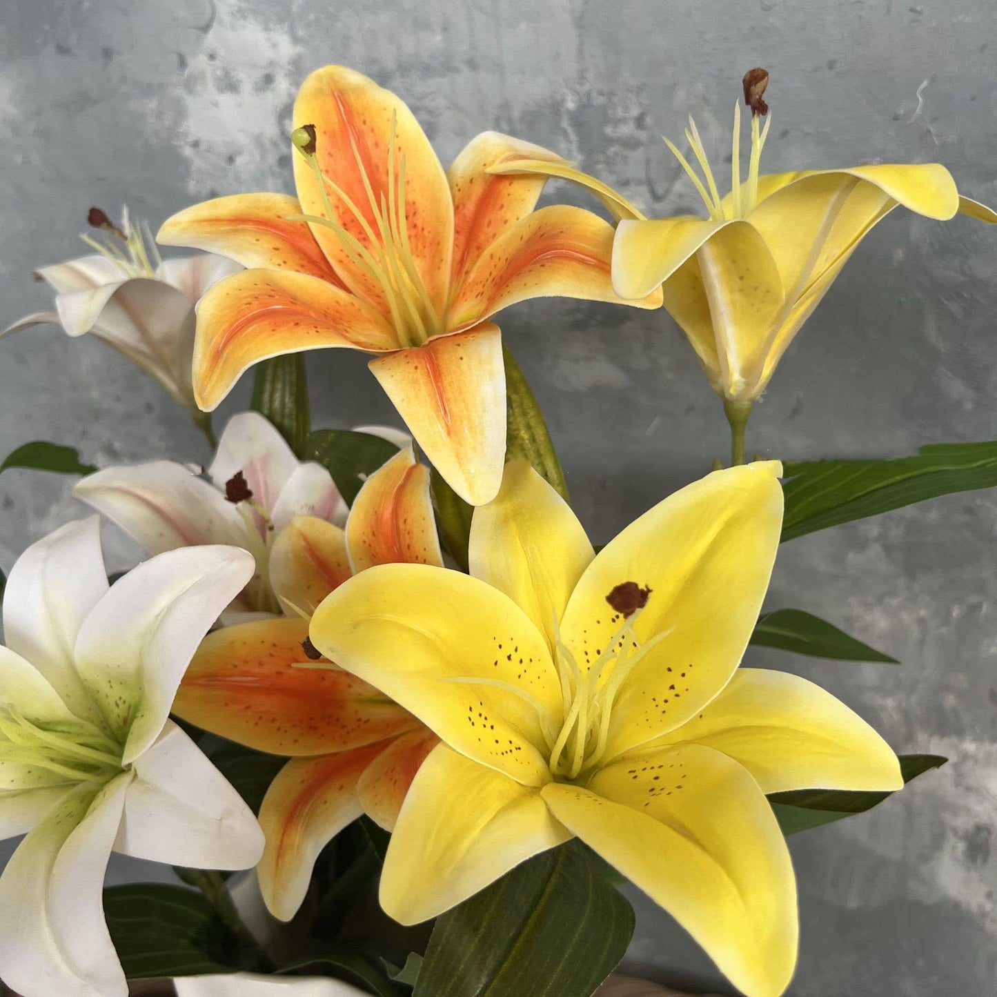 23''T Faux Nature Touch Lily Flower Stem, Autumn Lilies : White