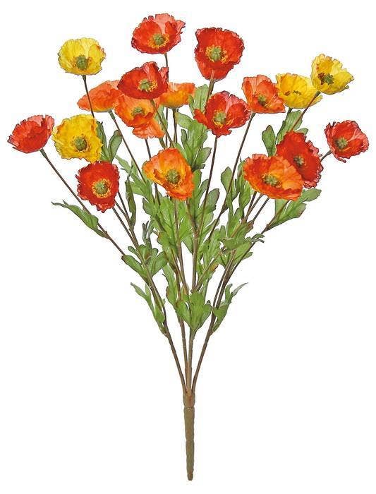 MINI POPPY BUSH X20; 20"; 3" BLOOMS, MULTI