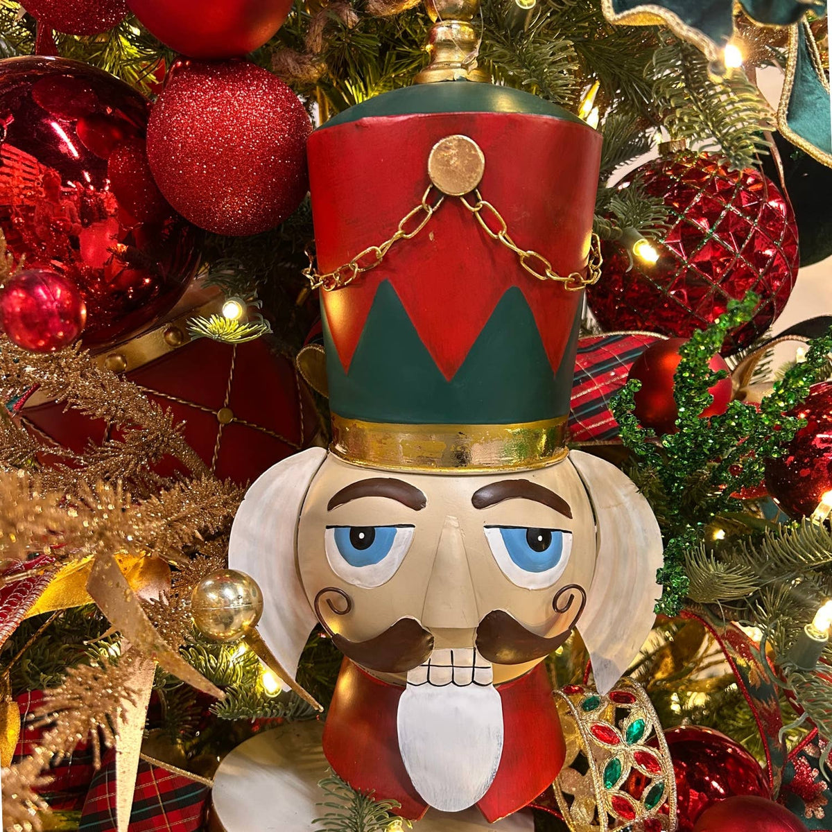 Regal Nutcracker Head Ornament Metal 20"