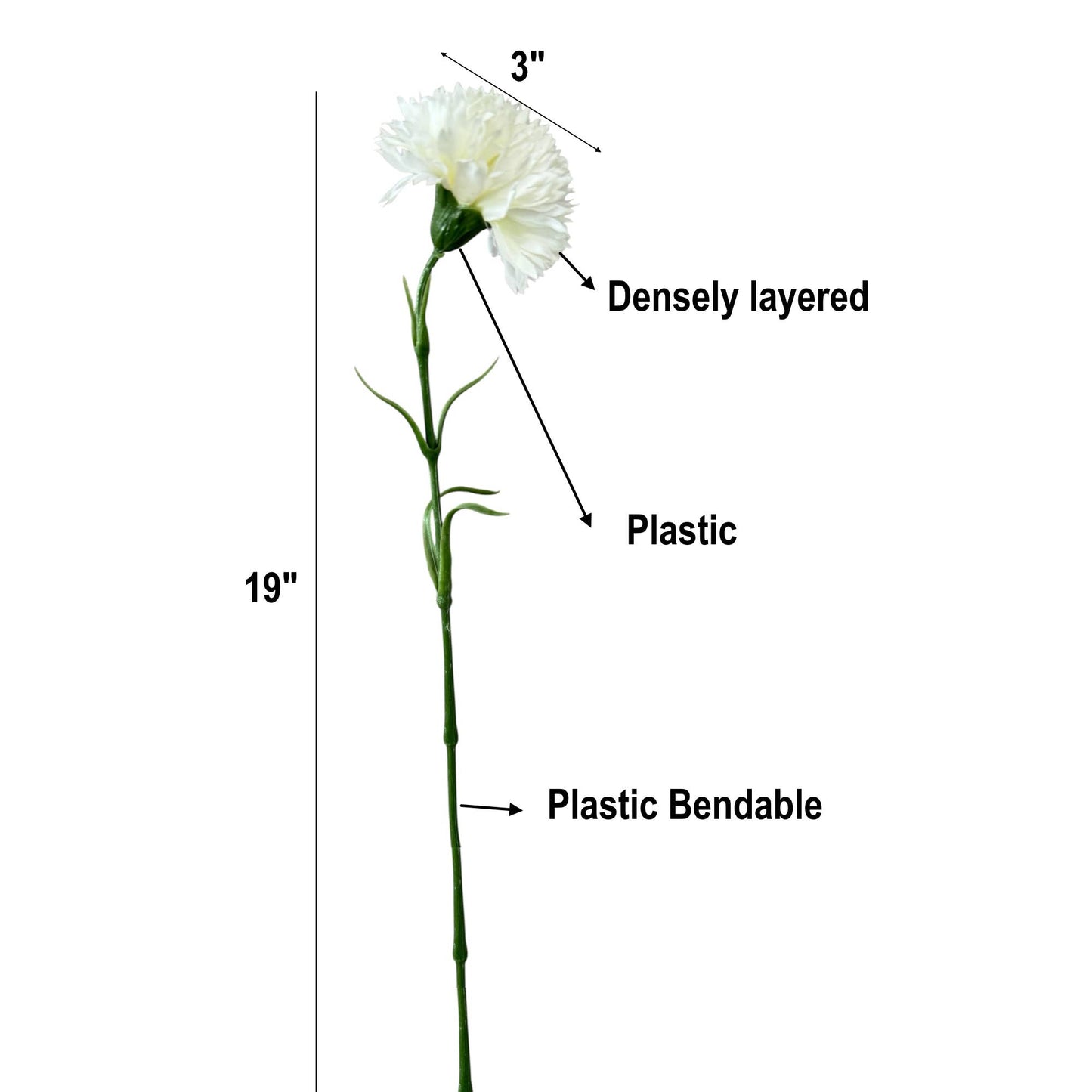 19.5"-Real Touch Needle Petal Modern Look Carnation: Dusty Rosewood