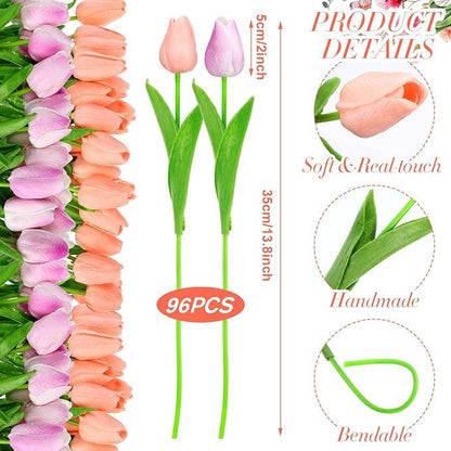 Real Touch Artificial Tulip Flower (Purple & Pink)