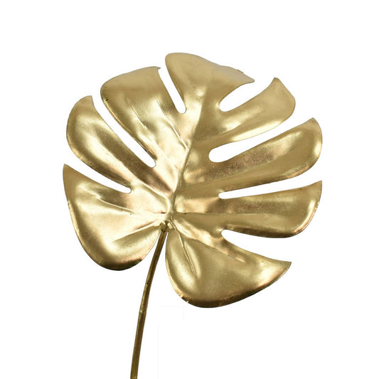 17.5” Metallic Monstera Stem - Antique Gold