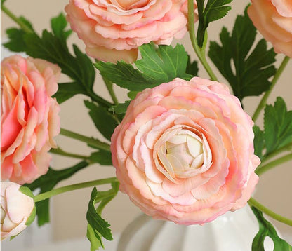18"-Ultra Realistic Artificial Real Touch Ranunculus: Pale Pink