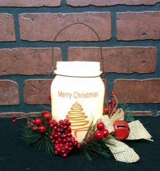 Merry Christmas Tree Keeping Jar with Timer