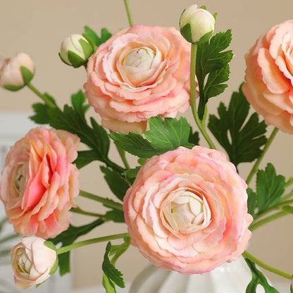 18"-Ultra Realistic Artificial Real Touch Ranunculus: Pale Pink