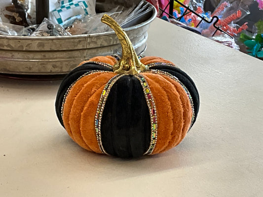 6” Velevet w/ jewels pumpkin