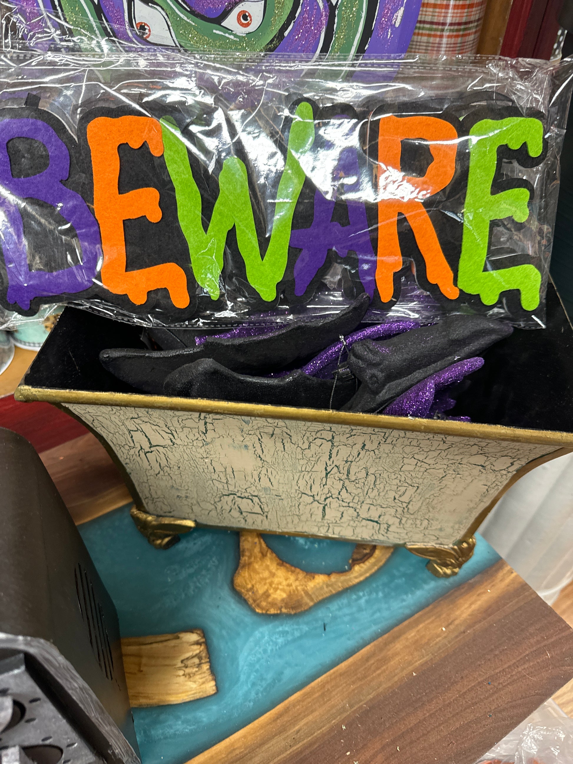 "BEWARE" foam felt sign - CancreekDesigns