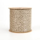 4" Mesh Wired Ribbon | White Gold | 10 Yard Roll
