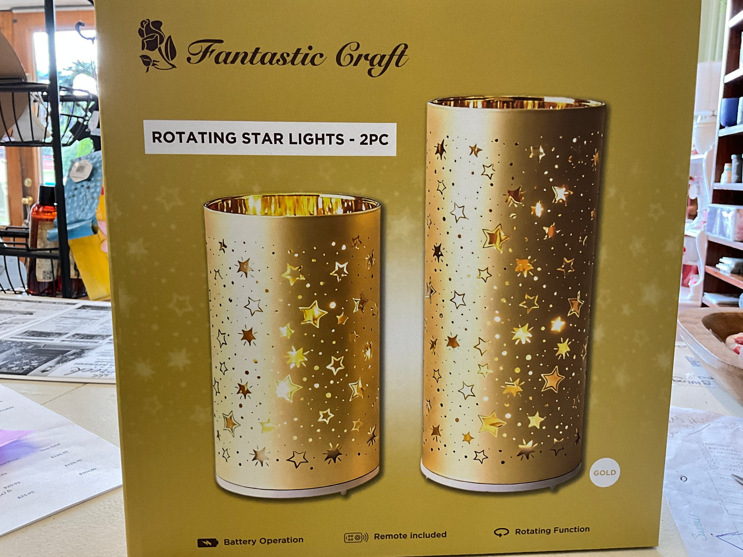 Rotating Star Light Set Gold